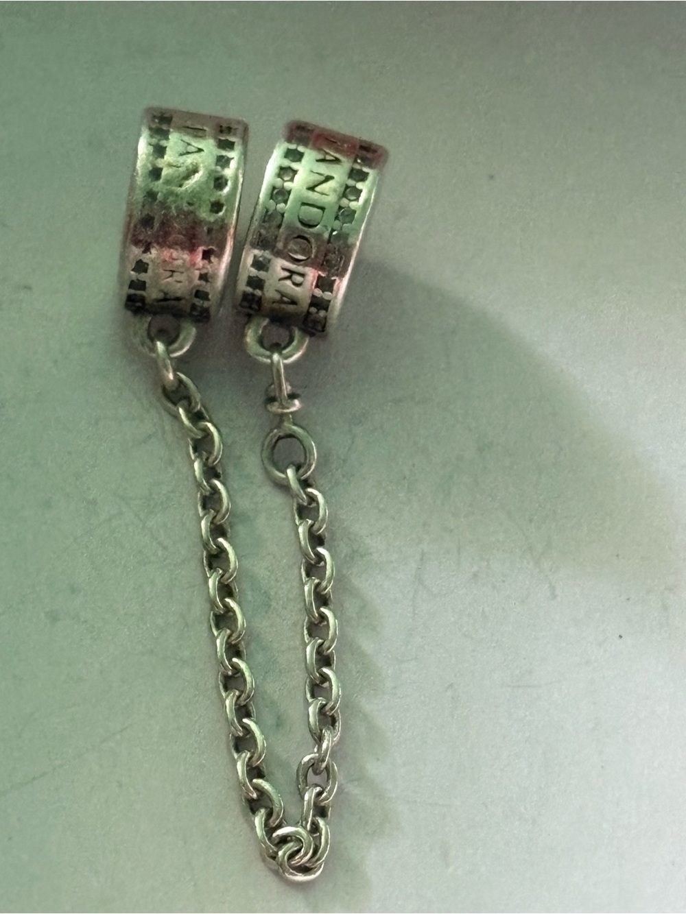 Pandora Silver Safety Chain with Branded Barrels - Silver
